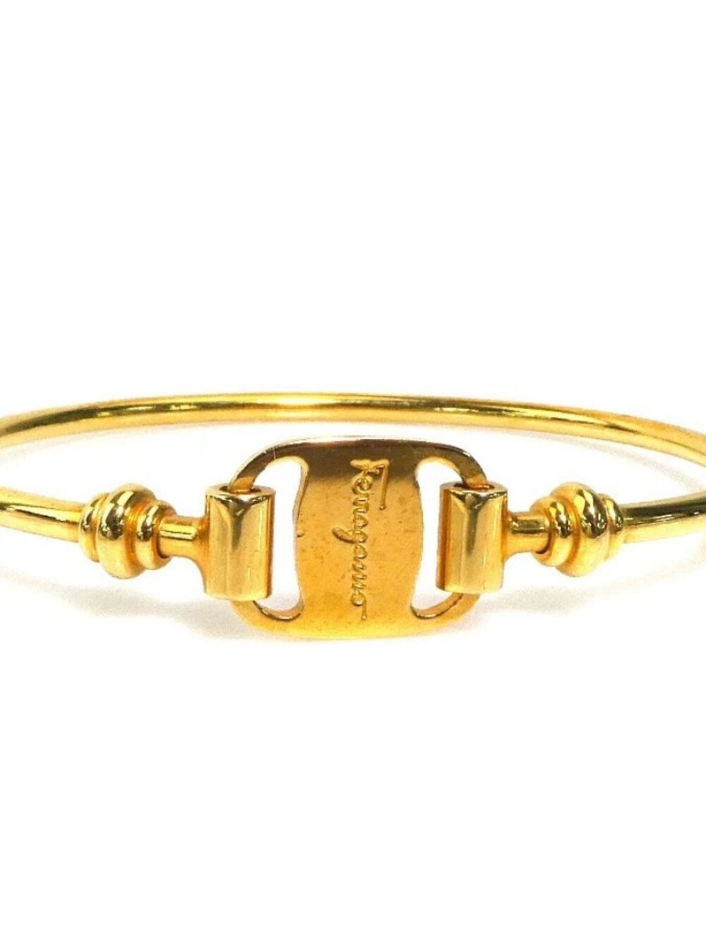 Salvatore Ferragamo Vara Bangle Bracelet Gold Metal